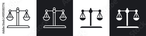 Scale icon vector icon set black filled and outlined style.