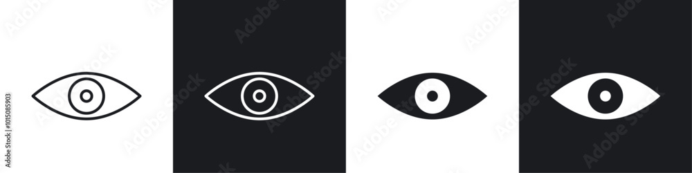 Show icon vector icon set black filled and outlined style. Show icon vector icon set black filled and outlined style.