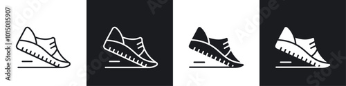 Shoes icon vector icon set black filled and outlined style.