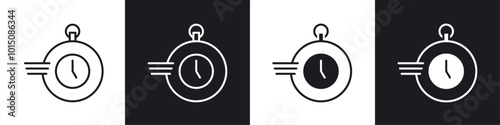 Time fast icon vector icon set black filled and outlined style.