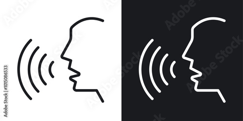 Voice icon vector icon set black filled and outlined style.