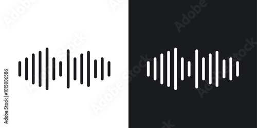 Voice icon vector icon set black filled and outlined style.