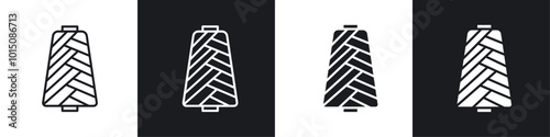 Yarn icon vector icon set black filled and outlined style.