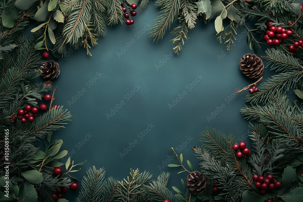 Christmas wallpaper, background with empty space in centre 