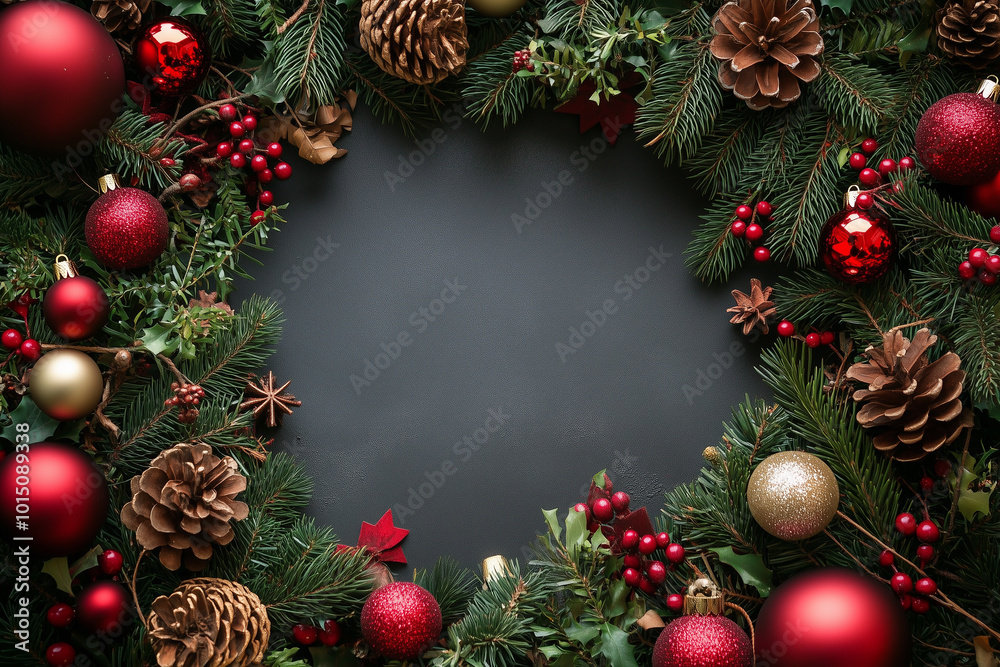 Christmas wallpaper, background with empty space in centre Christmas wallpaper, background with empty space in centre
