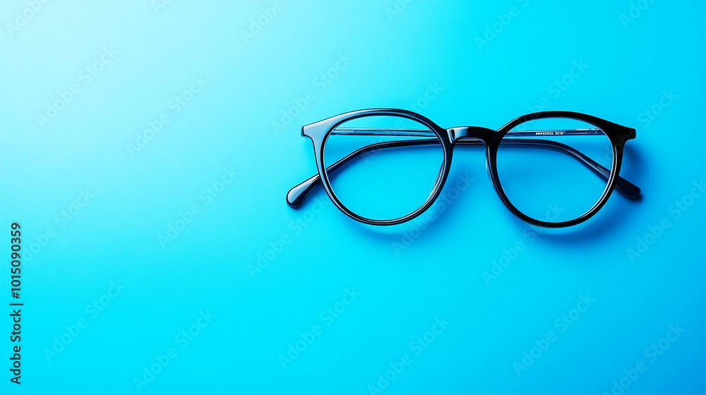 Big Glasses Isolated on Blue Background. Generative AI Big Glasses Isolated on Blue Background. Generative AI
