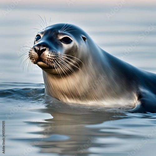 seal on the water photo