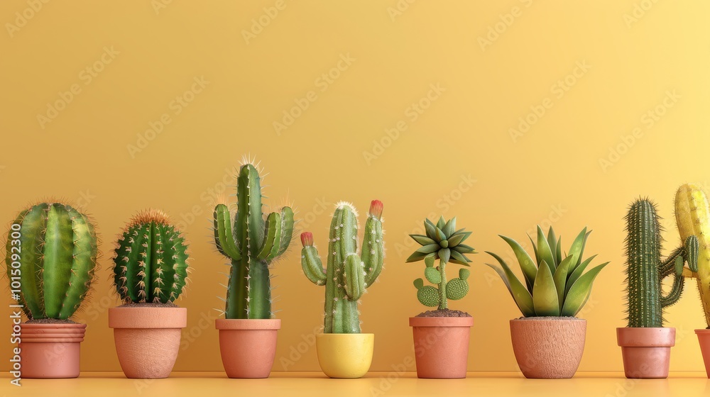 Digital 3d cactus border plant abstract graphic poster web page PPT background. Nature and botany concept for design, invitations, and print. wallpaper with copy space Digital 3d cactus border plant abstract graphic poster web page PPT background. Nature and botany concept for design, invitations, and print. wallpaper with copy space