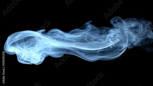 Abstract blue smoke wisps against a black background.