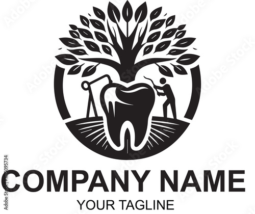 vector dental tree logo desigm 