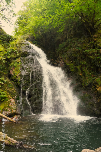 Xorroxin waterfall, Bastán Valley, Navarra. Spain. It is one of the emblematic places of Navarra and is located in a place of great beauty, surrounded by lush vegetation.