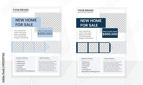 Real estate flyer with proper space for information, real estate flyer, flyer template