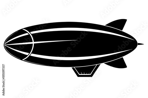 Blimp Silhouette vector illustration