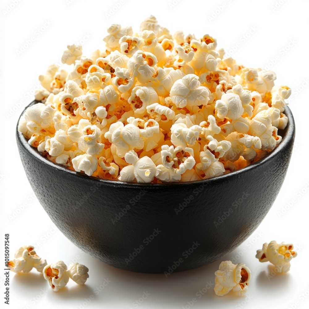 Bowl of Popcorn Isolated on White Background Bowl of Popcorn Isolated on White Background