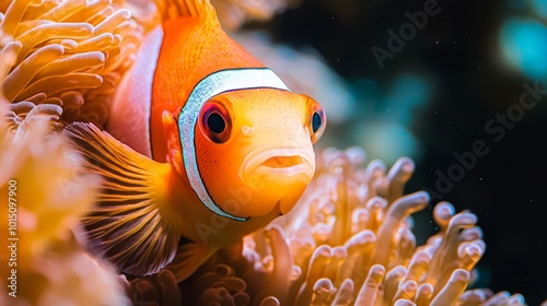 Tropical sea fish, Close-up of marine life encountered while diving. Fish swimming in a coral reef