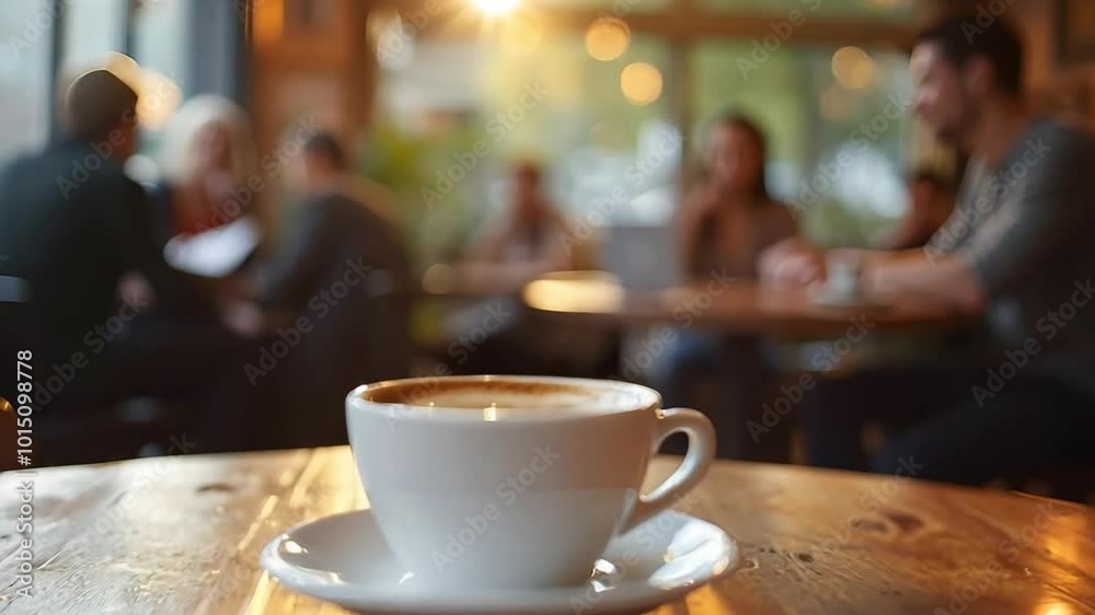 Coffee in a Cafe with Blurred Background of People Enjoying Conversation Coffee in a Cafe with Blurred Background of People Enjoying Conversation