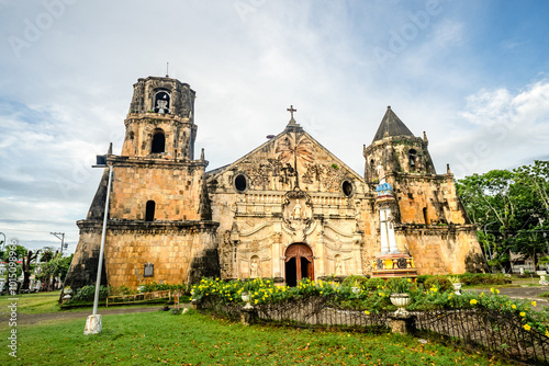 Miag-ao Church, Iloilo, Philippines. An 18th-century place of worship built by Spanish Catholic missionaries featuring Baroque architecture considered UNESCO world heritage site