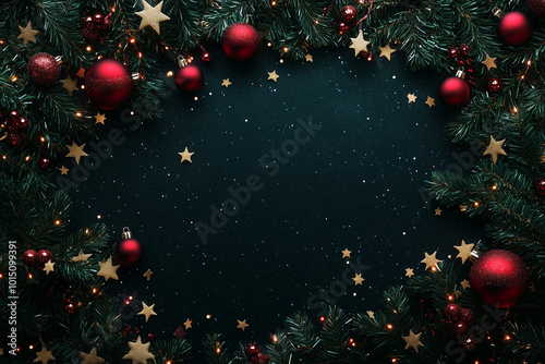 Christmas wallpaper, top view background 