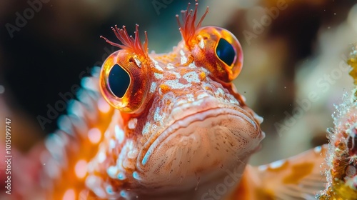 Tropical sea fish, Close-up of marine life encountered while diving. Fish swimming in a coral reef