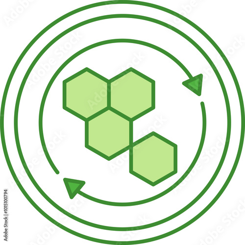 Green Label Cell Regeneration. Vector Icon. Sticker For Cosmetic Products Packaging. Skin Care Concept