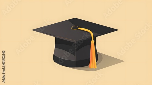 Minimalistic Graduation Cap Vector Art photo