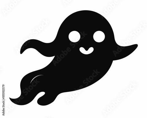 halloween ghost vector, halloween ghost vector illustration, halloween ghost silhouette of a isolated on a white background.