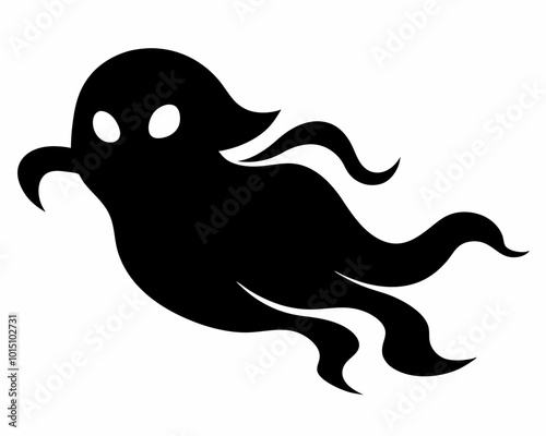 halloween ghost vector, halloween ghost vector illustration, halloween ghost silhouette of a isolated on a white background.