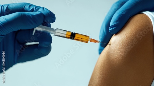 Vaccination Process with Syringe