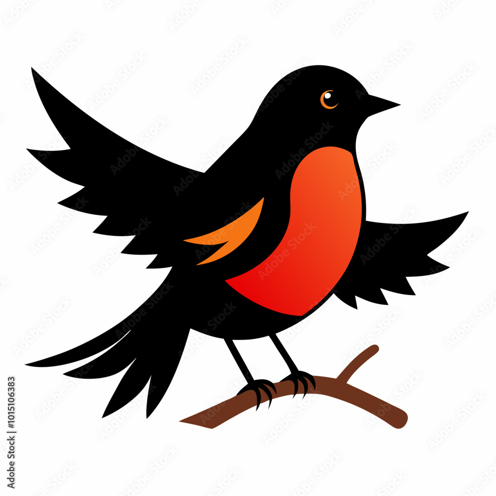 Obraz premium illustration of a bird on a branch 