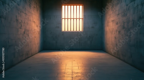A Glimpse of Confinement  A Neglected Prison Cell with a Single Window