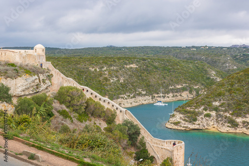 Bonifacio town in Corsica Island, France photo