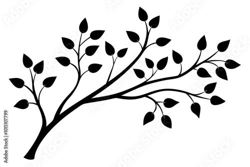 decorative tree branch leaves icon with Transparent Background Clipart