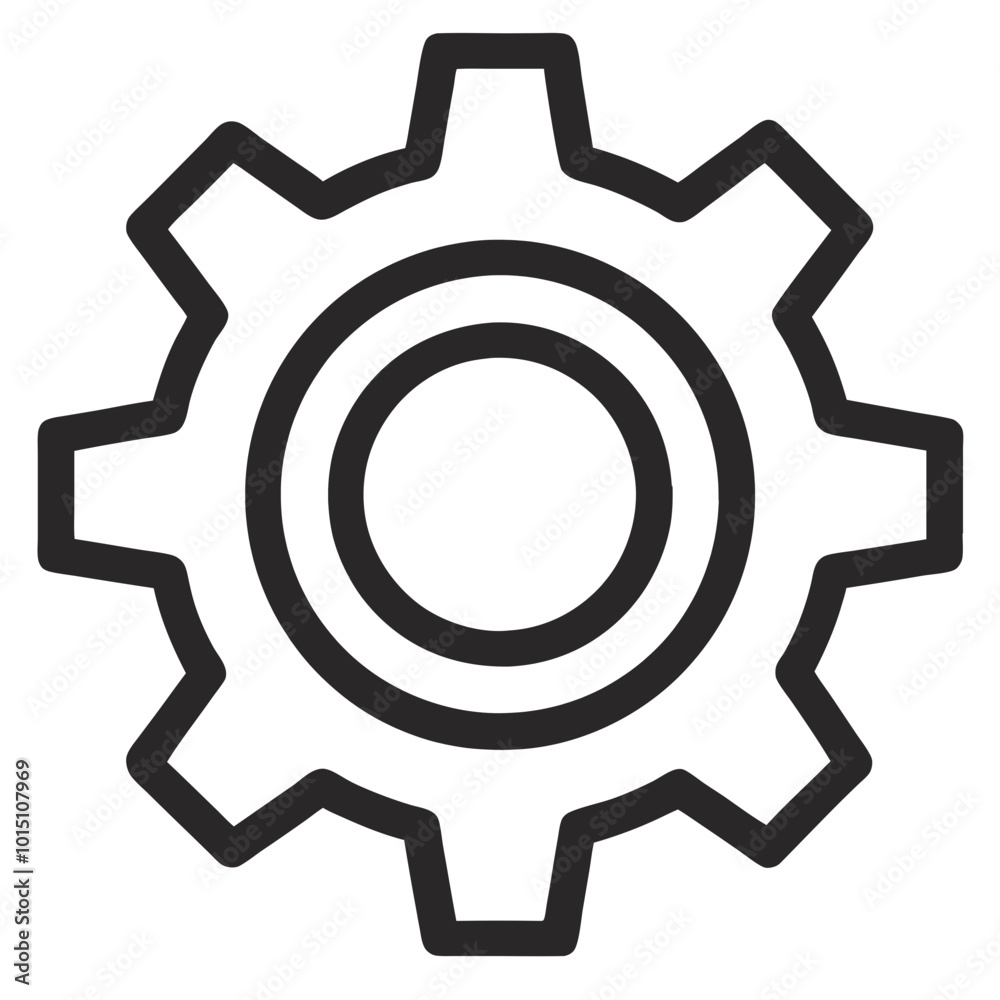 gear line icon with Transparent Background Clipart gear line icon with Transparent Background Clipart