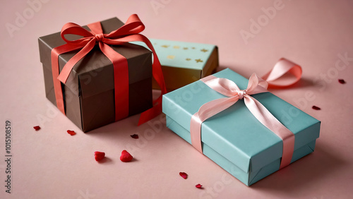 Valentines day gift box withe red bow