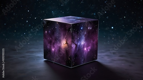 Cosmic Cube in Space - Surreal Galactic 3D Visualization