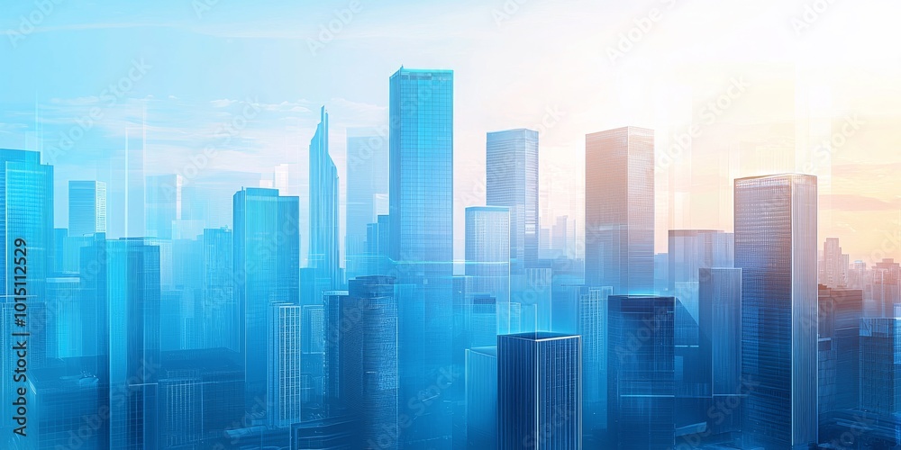 City skyline, blue tone, real recruitment, high-definition, clean background City skyline, blue tone, real recruitment, high-definition, clean background