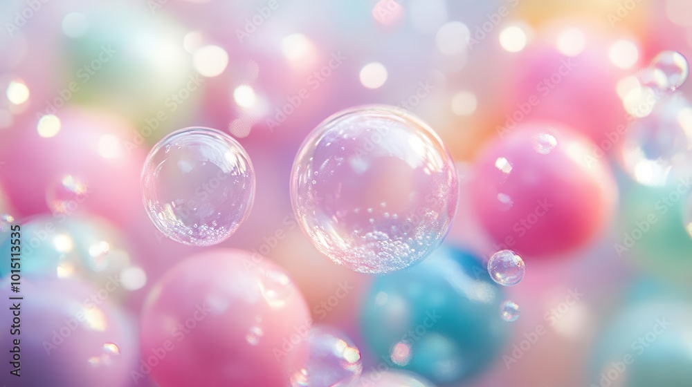 whimsical pastel delights soft color balls and bubble gums, abstract digital illustration whimsical pastel delights soft color balls and bubble gums, abstract digital illustration