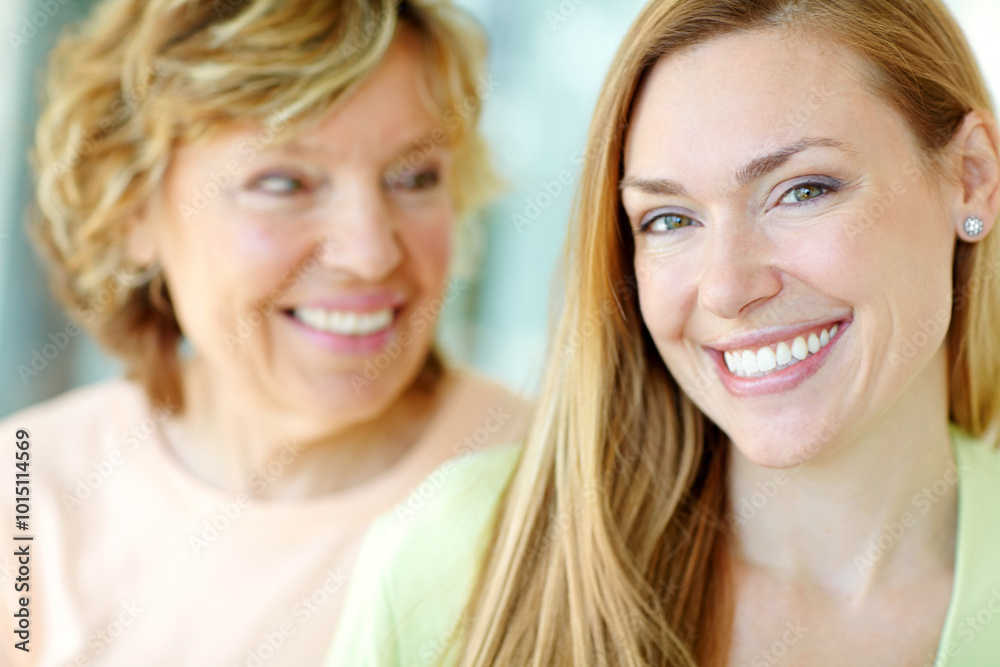 Smile, bonding and portrait of woman with senior mother in home for family, connection and fun together. Happy, relax and female person embracing elderly mom with care, love and appreciation at house Smile, bonding and portrait of woman with senior mother in home for family, connection and fun together. Happy, relax and female person embracing elderly mom with care, love and appreciation at house