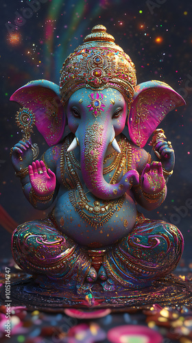 Ganesha, phone wallpaper, the God of Wealth and Success