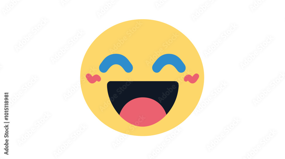 Joyful Excited Emoji Vector Illustration with Laughter and Joy Expression, Perfect for Social Media Communication, Messaging Apps, and Digital Emoticons Joyful Excited Emoji Vector Illustration with Laughter and Joy Expression, Perfect for Social Media Communication, Messaging Apps, and Digital Emoticons