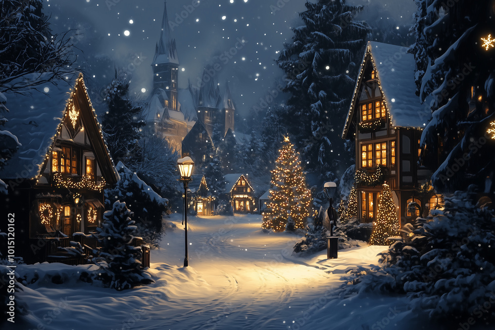 Beautiful Christmas landscape wallpaper Beautiful Christmas landscape wallpaper