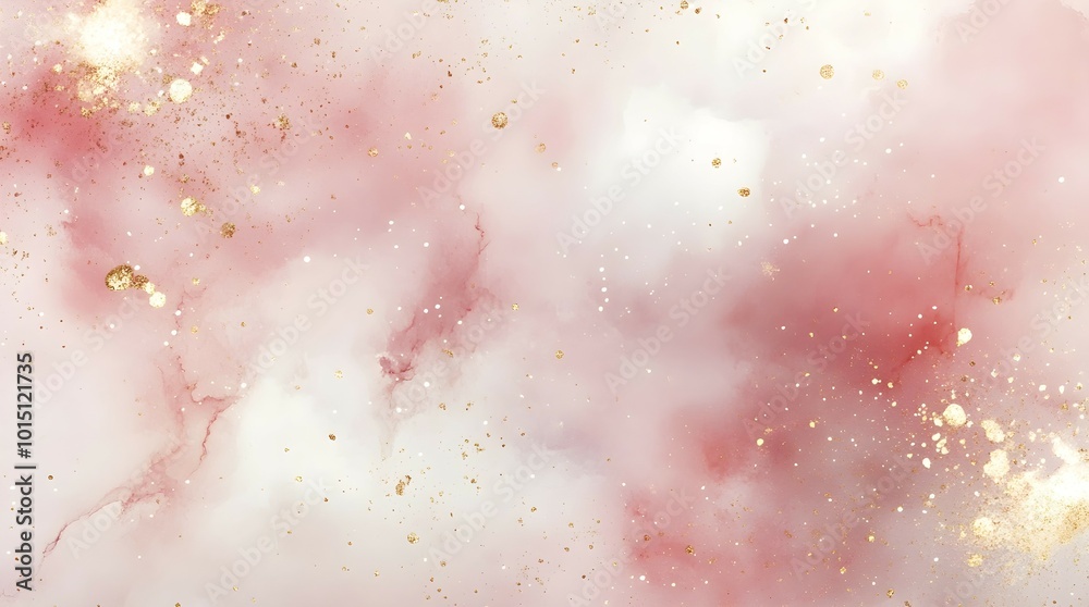 A soft pink gradient with shimmering gold sparkles, perfect for adding a touch of magic to any design