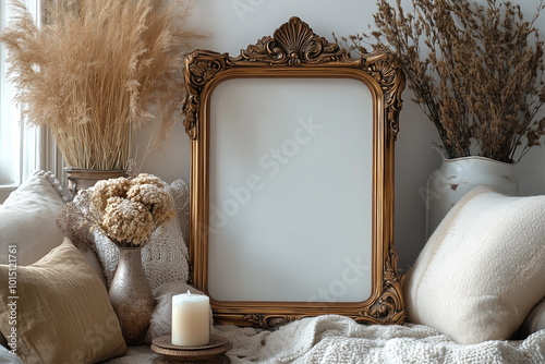 Empty blank antique style frame - 6