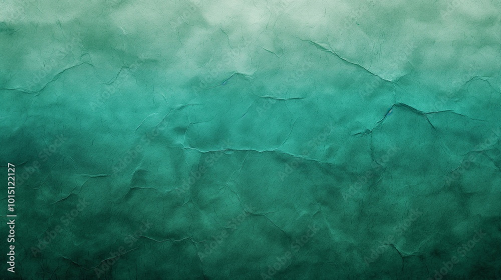 Obraz premium Smooth paper texture featuring an ombre transition from emerald green to a deep teal, suitable for luxurious abstract backgrounds.