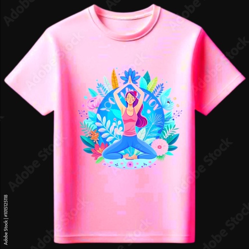 Yoga themed tshirt design concept, graphic design art photo