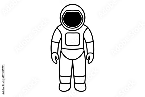 Astronaut | vector silhouette illustration on white background