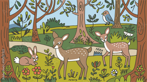 Deer Nature Intricate Line Work Photos and Images for Kidd color Book page