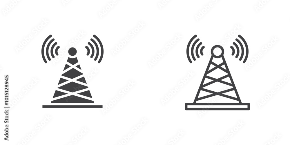 Antenna icon vector icon set in black and white color. Antenna icon vector icon set in black and white color.
