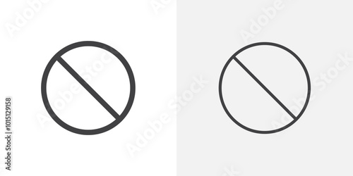 Blocked icon vector icon set in black and white color.