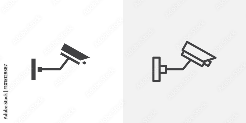 CCTV icon vector icon set in black and white color. CCTV icon vector icon set in black and white color.